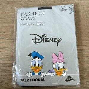 Calzedonia Women Black Disney Daisie Duck Fashion Tights Size M/L
